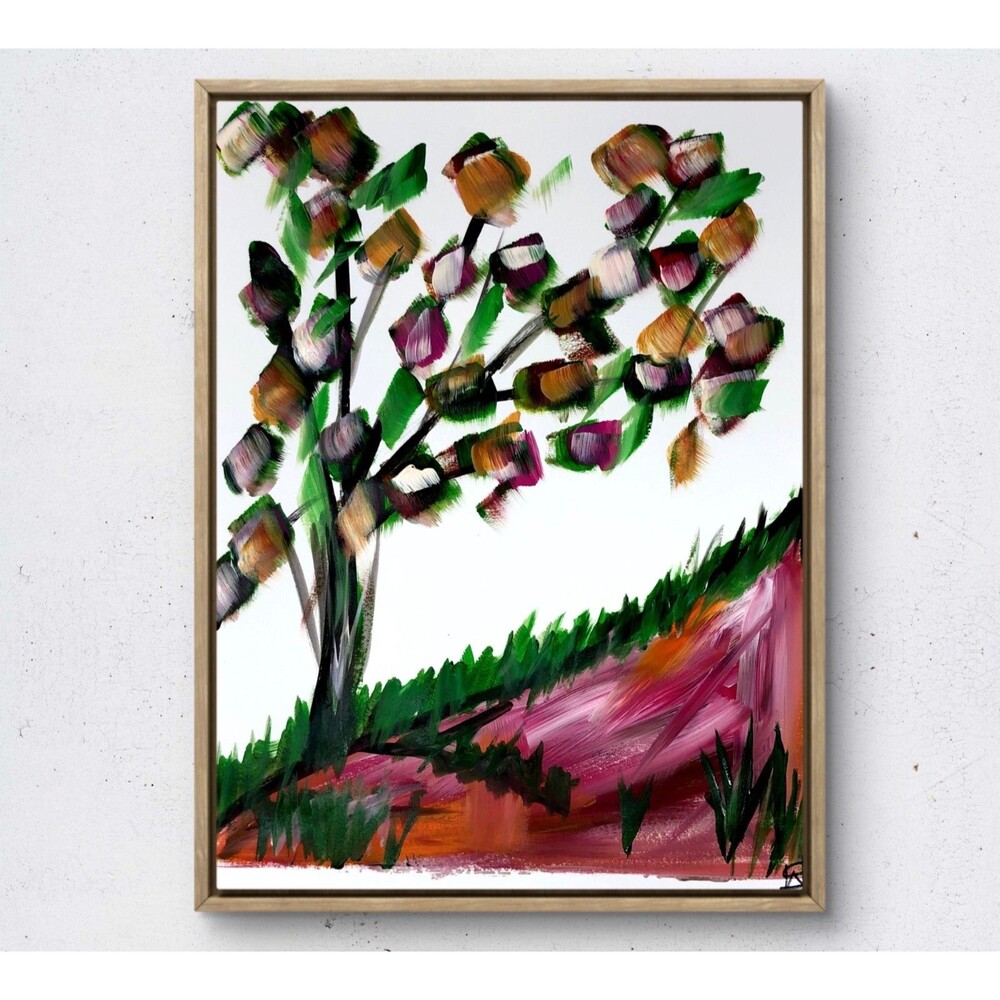 WS original landscape painting 14X11 gallery paper acrylic modern wall art